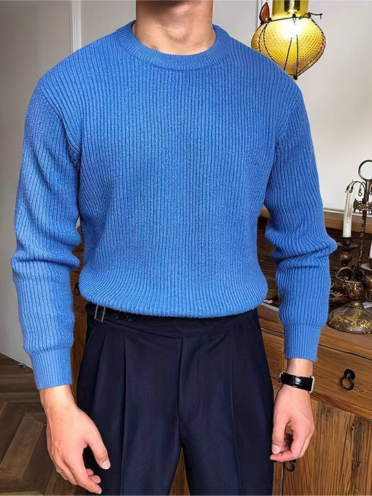 Geribbelde Gebreide Trui voor Mannen
