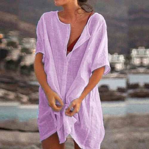 Casual Tuniekjurk met Elegante Knoopsluiting voor Vrouwen