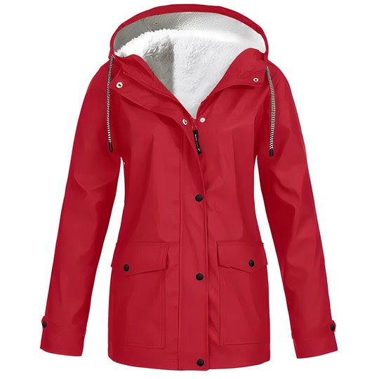 Warme Regenjas met Fleece Voering en Capuchon voor Vrouwen