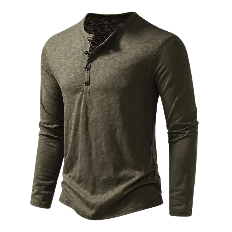 Casual Henley Shirt met Lange Mouwen voor Mannen