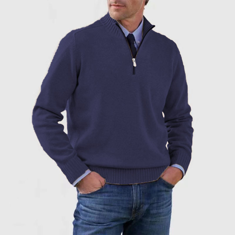 Elegante Halve-Rits Trui voor Mannen