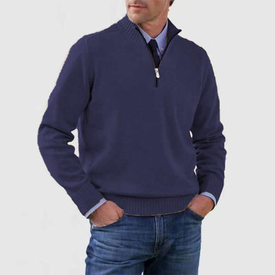 Elegante Halve-Rits Trui voor Mannen