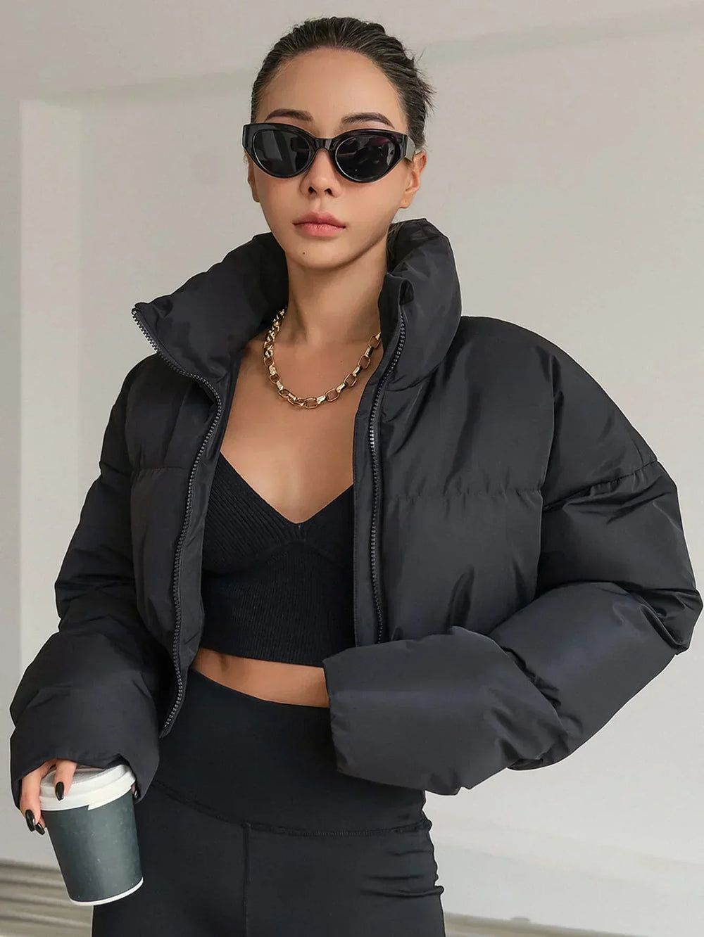 Cropped Puffer Jas voor Vrouwen