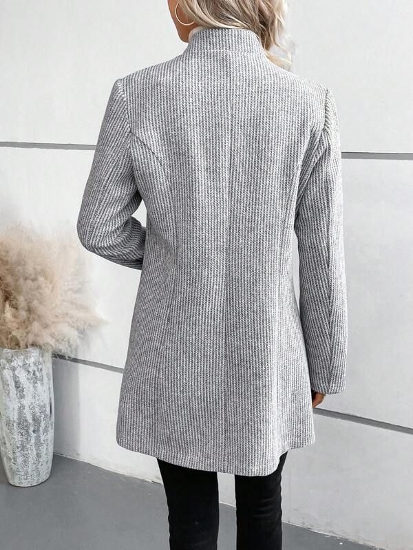 Elegante Geribbelde Blazer voor Vrouwen