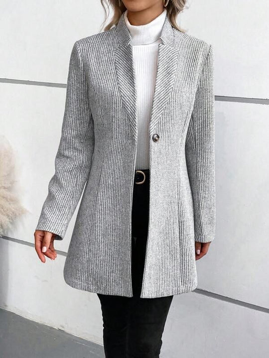 Elegante Geribbelde Blazer voor Vrouwen