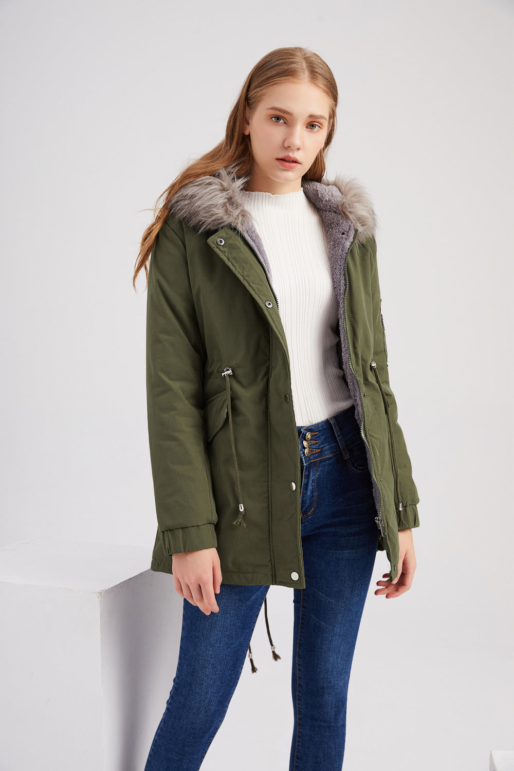 Warme Parka met Capuchon en Faux Fur voor Vrouwen