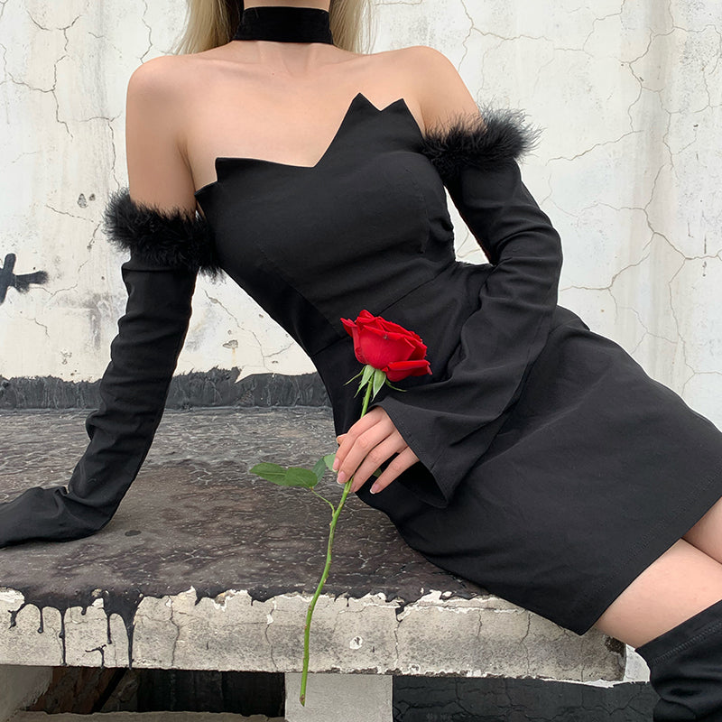 Modieuze Zwarte Off-Shoulder voor Vrouwen