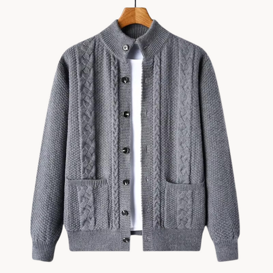 Gebreid Vest met Kabelpatroon en Knoopsluiting voor Mannen