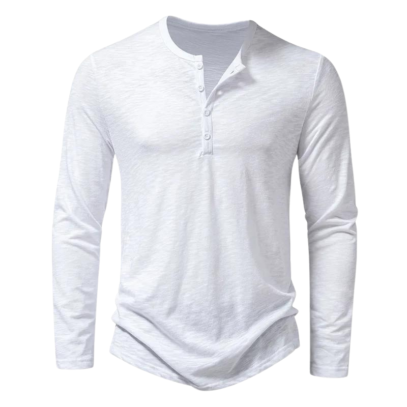 Casual Henley Shirt met Lange Mouwen voor Mannen
