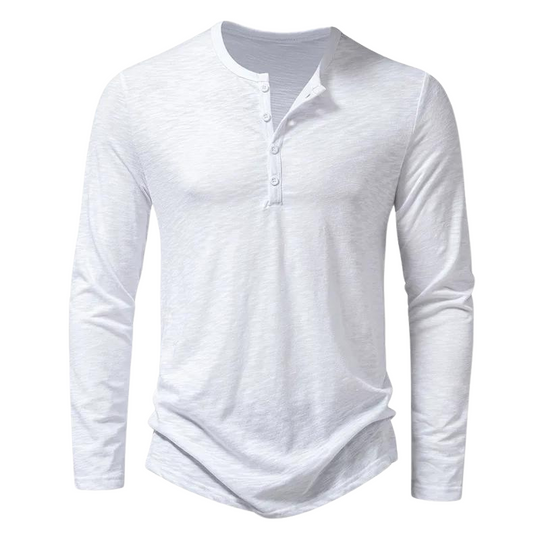 Casual Henley Shirt met Lange Mouwen voor Mannen