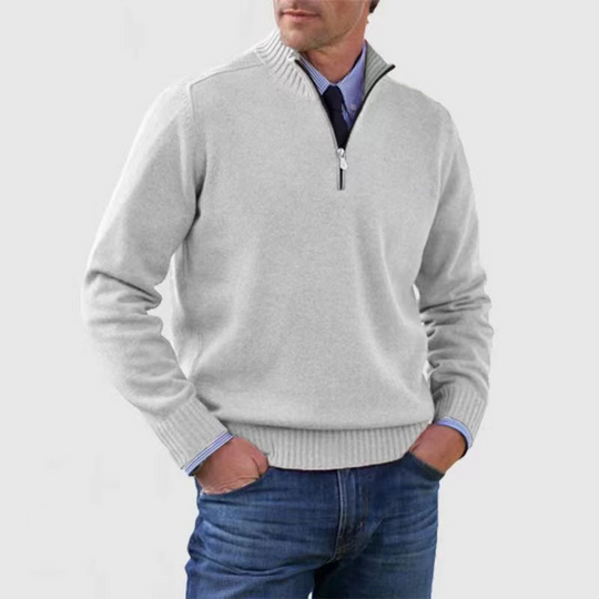 Elegante Halve-Rits Trui voor Mannen