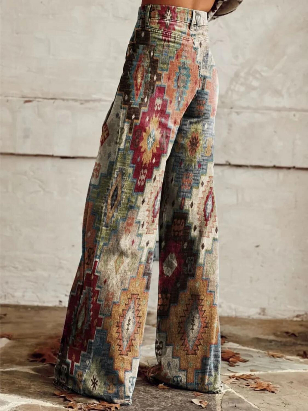Boho Vintage Wijde Broek voor Vrouwen