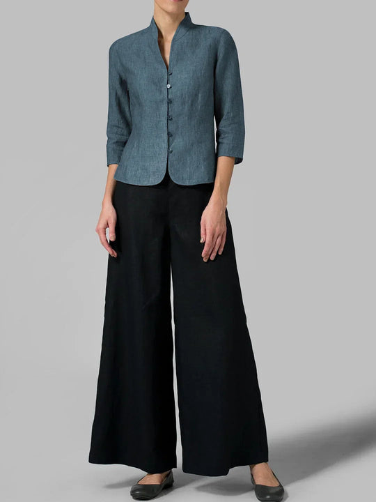 Stijlvolle Blouse met Knopen en 3/4 Mouwen voor Vrouwen