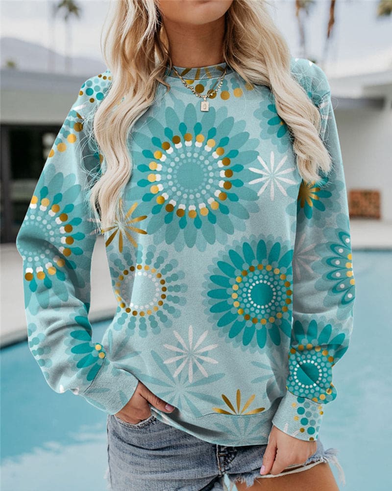 Casual Losse Trui met Ronde Hals voor Vrouwen