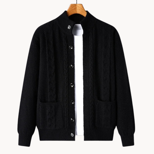Gebreid Vest met Kabelpatroon en Knoopsluiting voor Mannen
