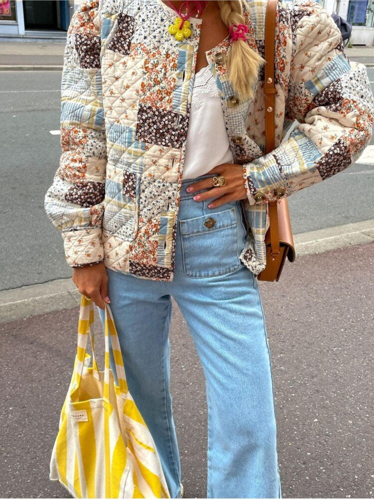 Vintage Katoenen Herfstjas voor Vrouwen