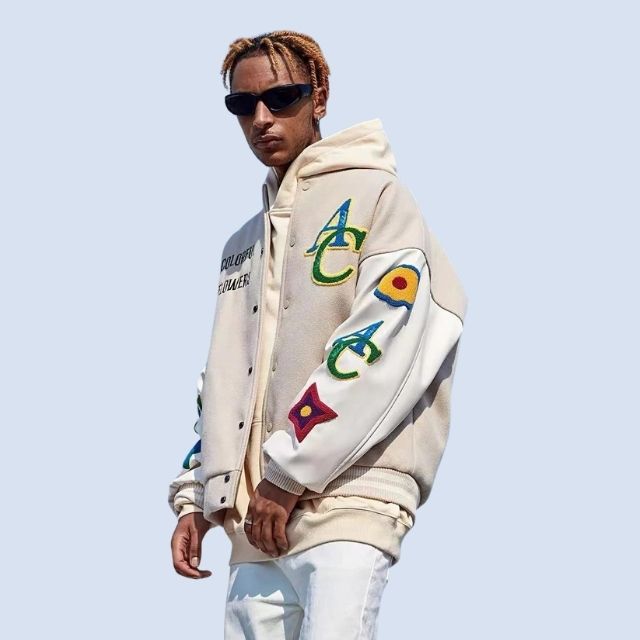 Trendy Varsity Jack met Letterprint voor Mannen