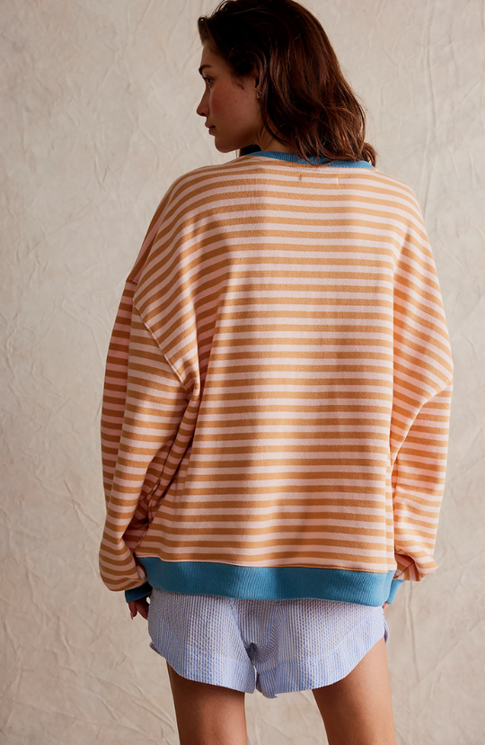 Modieuze Gestreepte Ruime Trui Voor Vrouwen