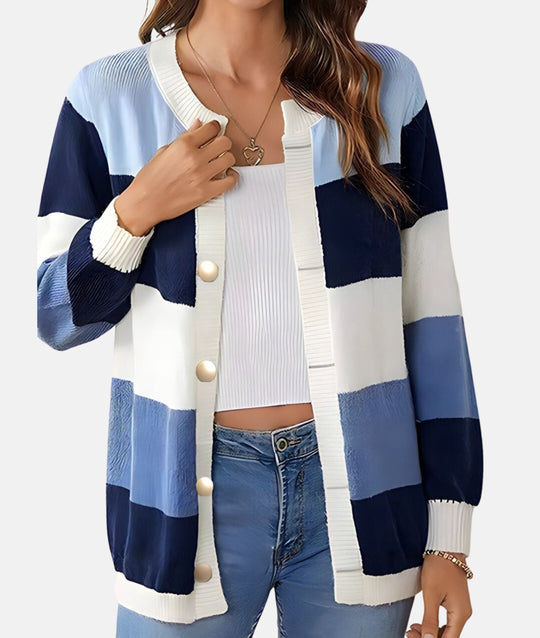 Gestreept Vest met Knopen voor Vrouwen