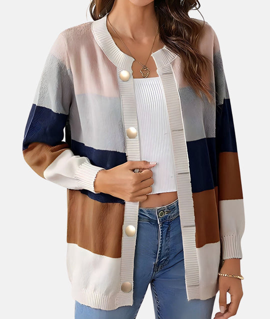 Gestreept Vest met Knopen voor Vrouwen