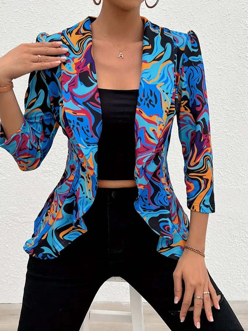 Chique Blazer met 3/4 Mouwen voor Vrouwen