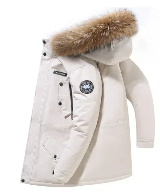 Warme Winterparka met Bontkraag voor Mannen