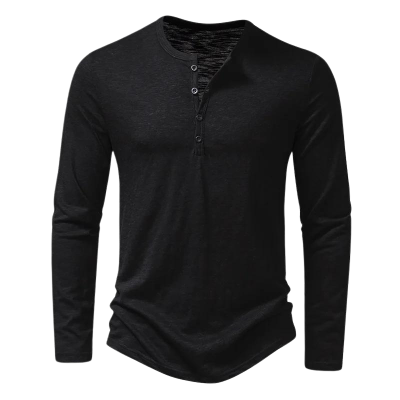 Casual Henley Shirt met Lange Mouwen voor Mannen