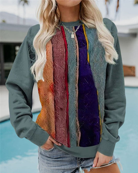 Casual Losse Trui met Ronde Hals voor Vrouwen