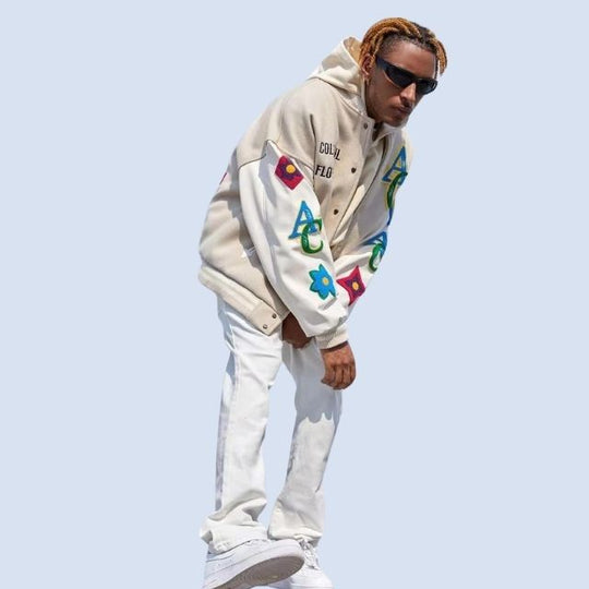 Trendy Varsity Jack met Letterprint voor Mannen