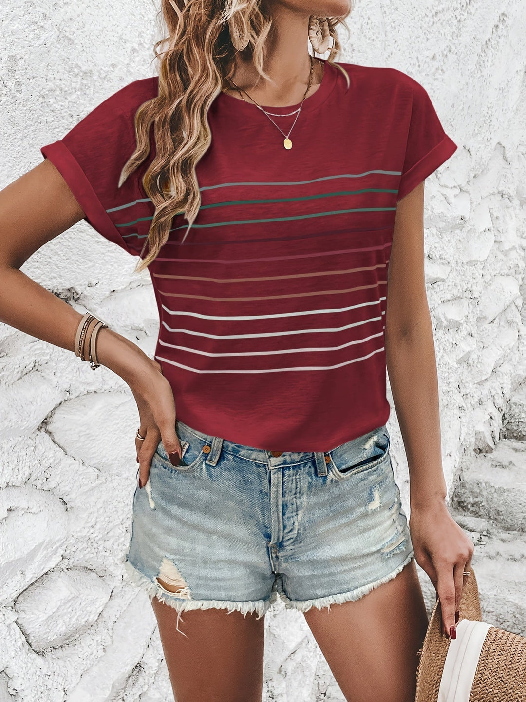 Classy T-shirt met Strepen voor Vrouwen