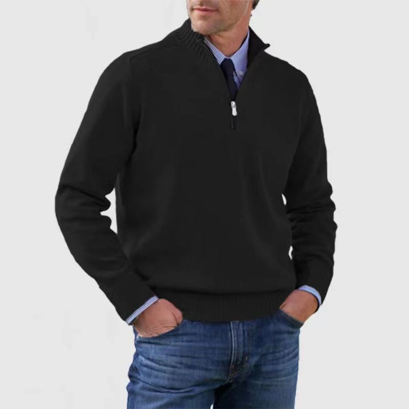 Elegante Halve-Rits Trui voor Mannen