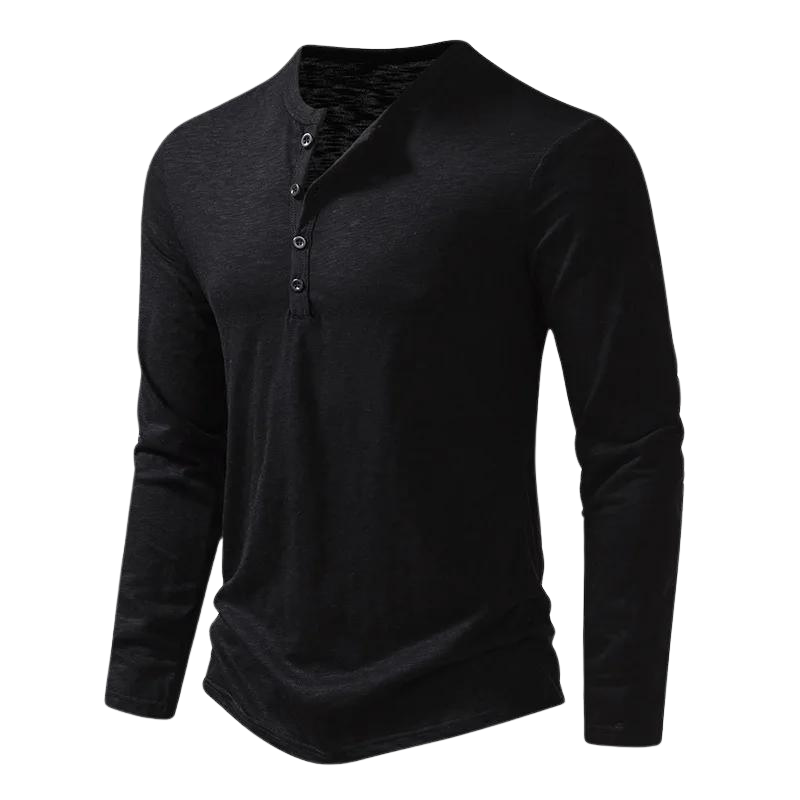 Casual Henley Shirt met Lange Mouwen voor Mannen
