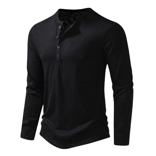 Casual Henley Shirt met Lange Mouwen voor Mannen