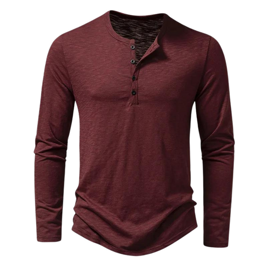Casual Henley Shirt met Lange Mouwen voor Mannen