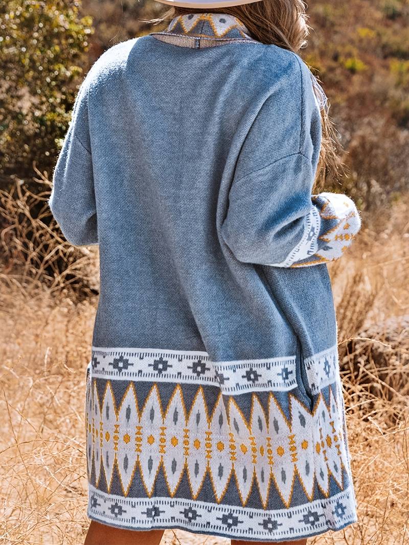 Bohemian Open Cardigan met Aztec-Print voor Vrouwen