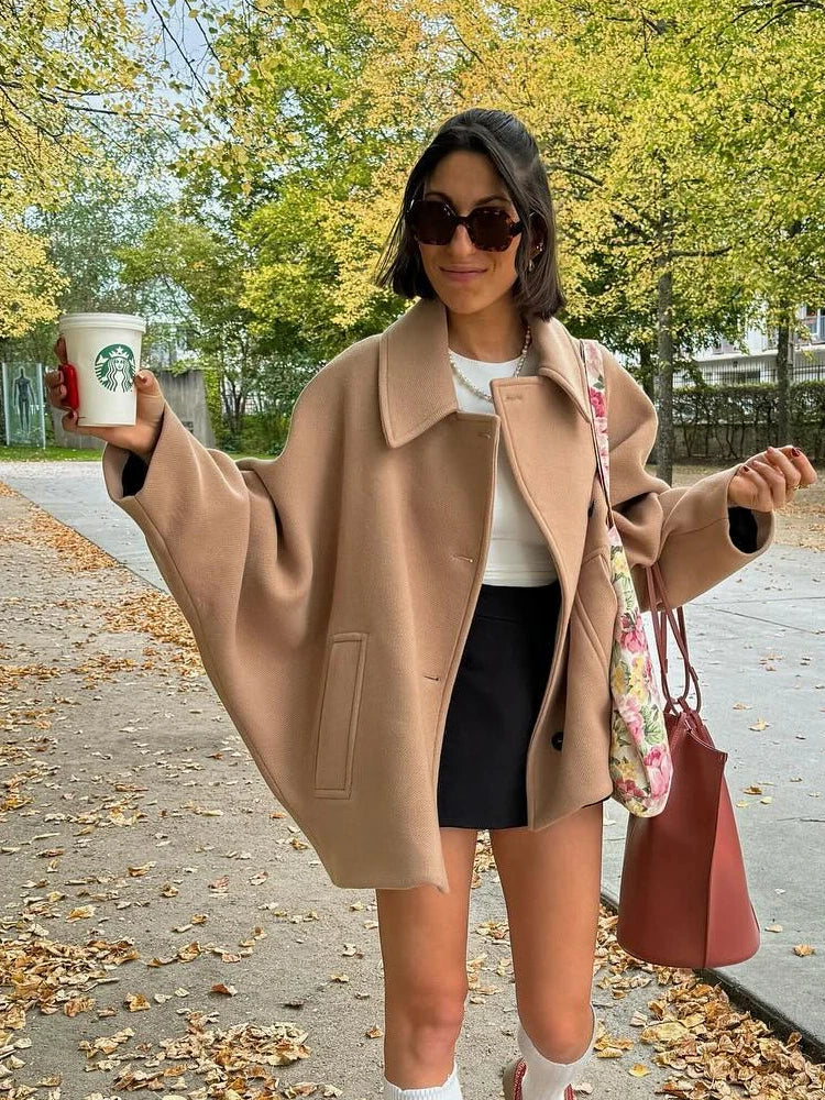 Elegante Oversized Jas met Klassieke Knoopsluiting voor Vrouwen