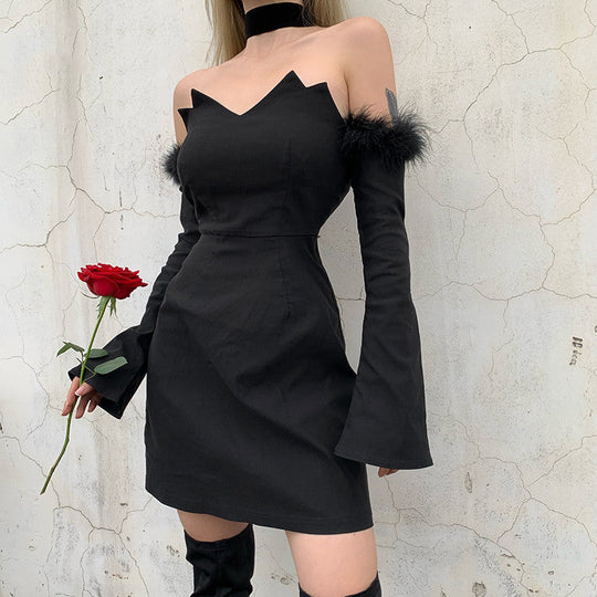 Modieuze Zwarte Off-Shoulder voor Vrouwen