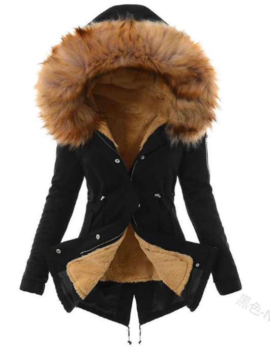 Elegante Winterjas met Imitatiebont voor Vrouwen
