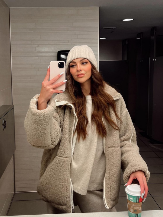 Chique Oversized Teddy Jas voor Vrouwen