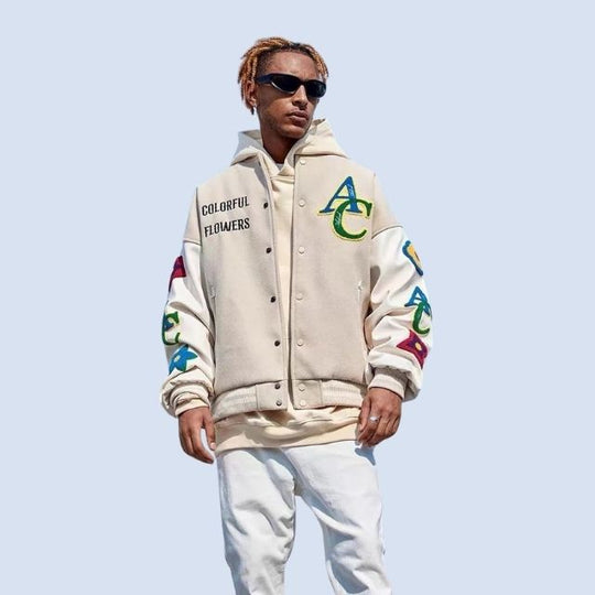 Trendy Varsity Jack met Letterprint voor Mannen