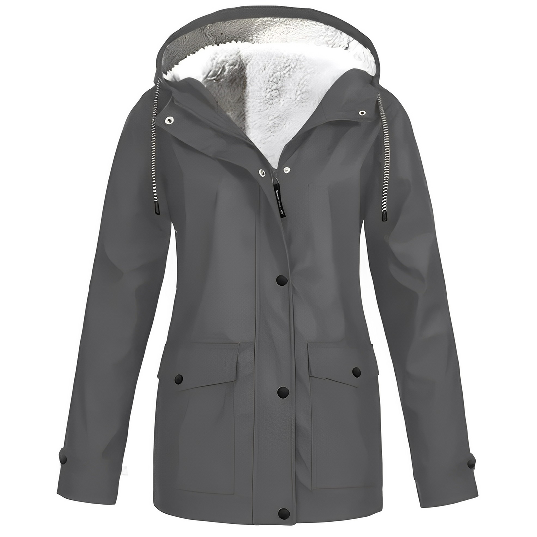 Warme Regenjas met Fleece Voering en Capuchon voor Vrouwen