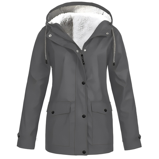 Warme Regenjas met Fleece Voering en Capuchon voor Vrouwen