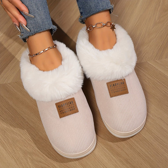 Warme Pantoffels met Imitatiebont voor Vrouwen