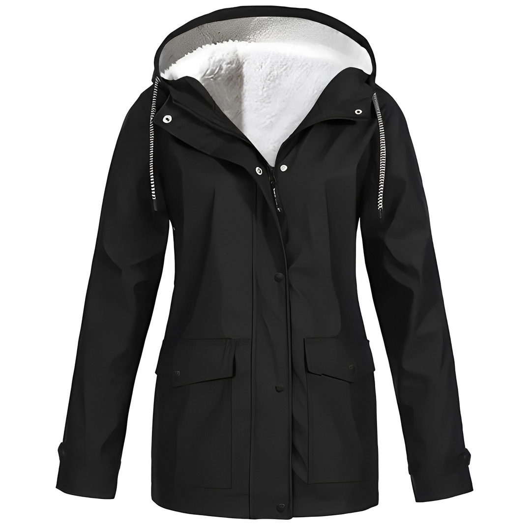 Warme Regenjas met Fleece Voering en Capuchon voor Vrouwen