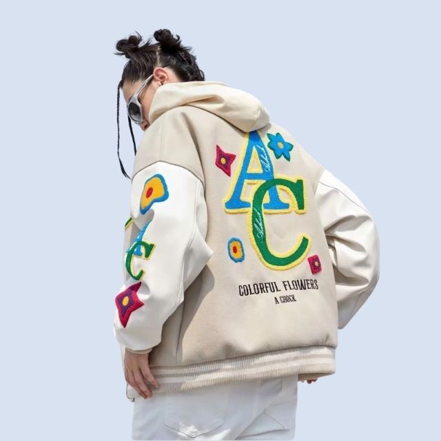 Trendy Varsity Jack met Letterprint voor Mannen