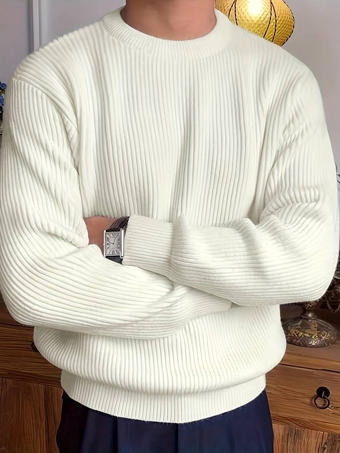 Geribbelde Gebreide Trui voor Mannen