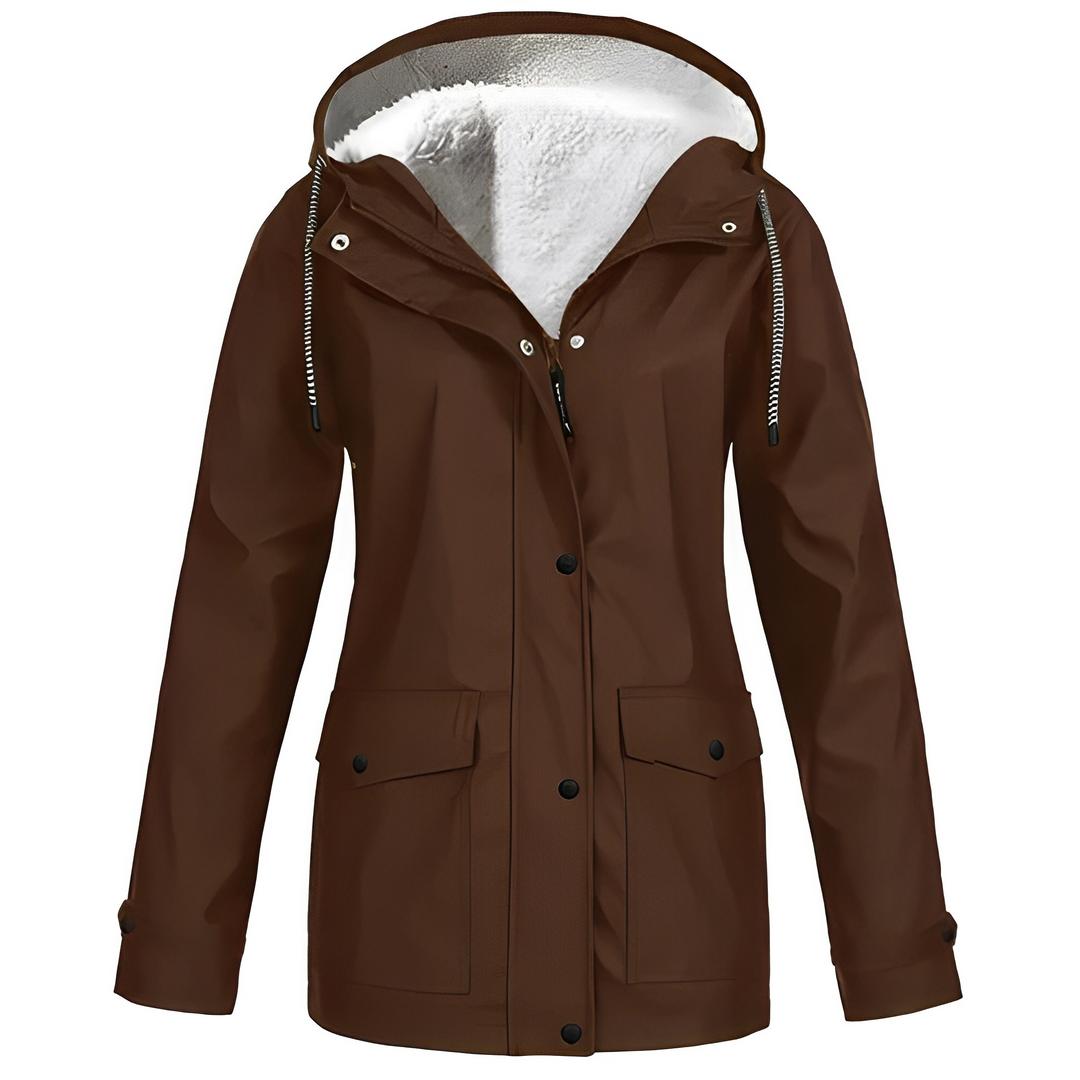 Warme Regenjas met Fleece Voering en Capuchon voor Vrouwen
