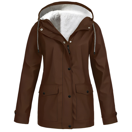 Warme Regenjas met Fleece Voering en Capuchon voor Vrouwen