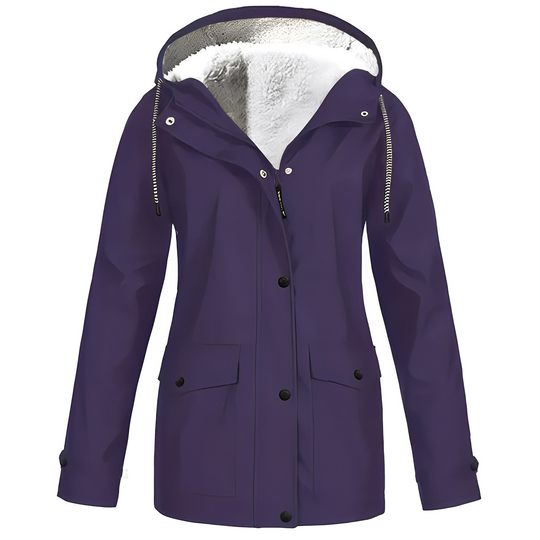Warme Regenjas met Fleece Voering en Capuchon voor Vrouwen