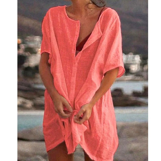 Casual Tuniekjurk met Elegante Knoopsluiting voor Vrouwen